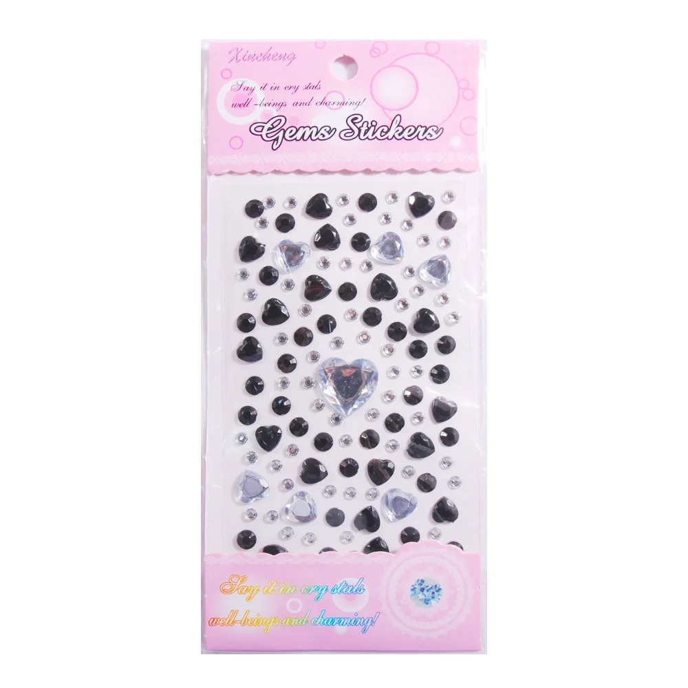 High Quality Custom Logo Packaging Acrylic Rhinestone Car Sticker For Phone