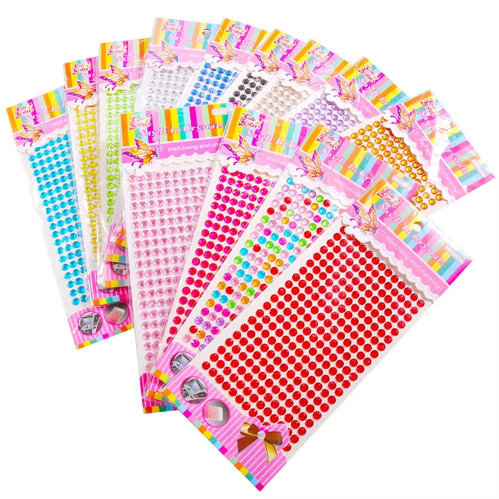 China Factory Rhinestone Crystal Reusable Self Adhesive Stickers For Kids