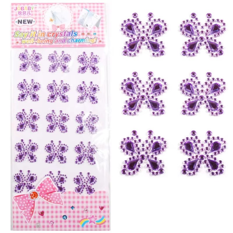 Modern Art Originality DIY Decorate Sticker Self Adhesive Bling Rhinestone Diamond Sticker Sheet