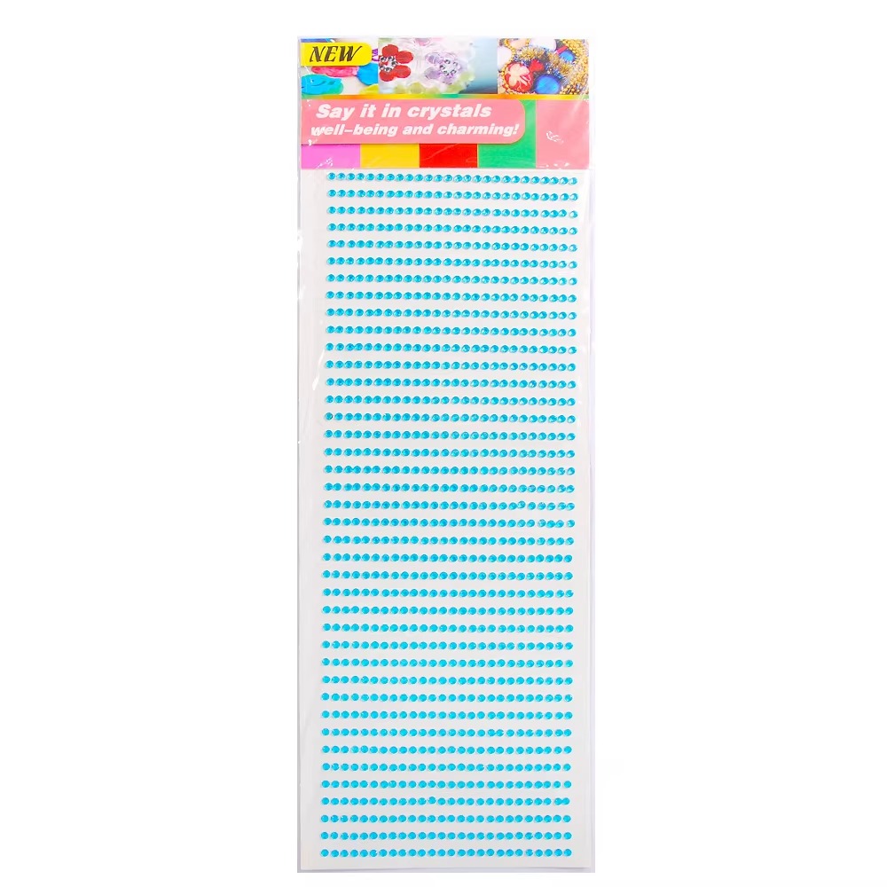 Lovely Multicolor Round Self Adhesive Sheet Rhinestone Glitter Face Stickers