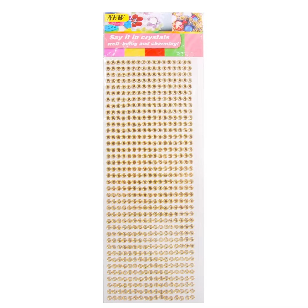 High Quality Custom Logo Multicolor Self Adhesive Acrylic Rhinestones Gem Stickers