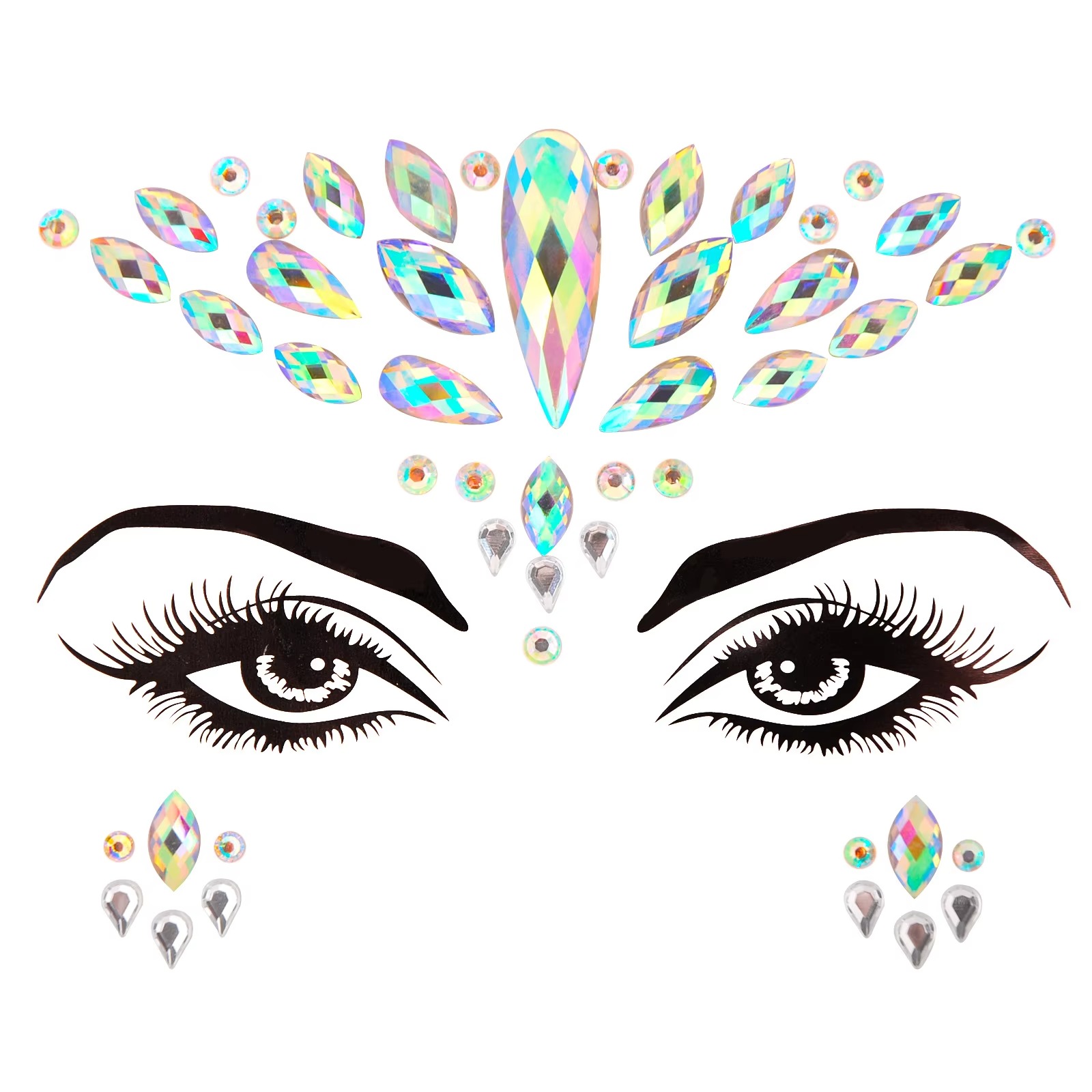 New Colorful Personality Charm Party Solid Type Bling Bling Rhinestone  Gem Eye Sticker