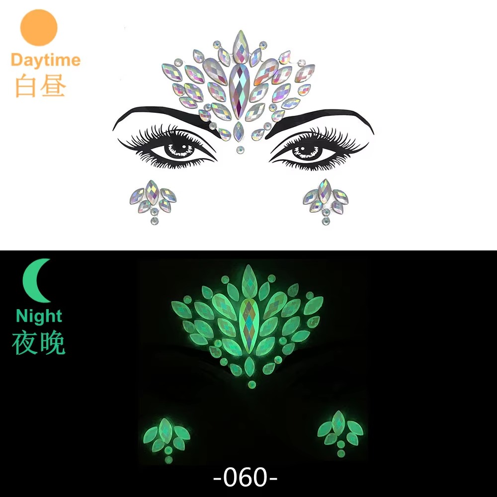 Luminous Sexy Party Self-Adhesive Bling Rhinestone Crystal Sticker For Eyeshadow