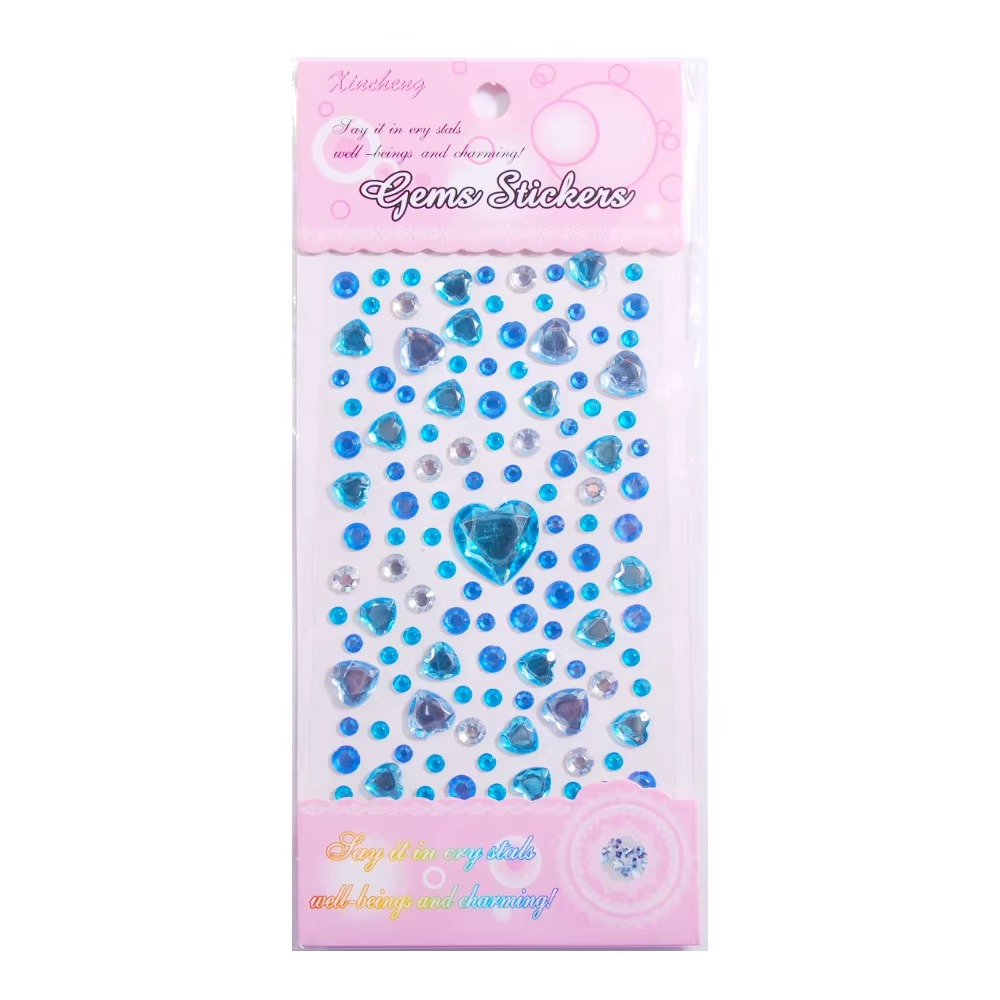 Wholesale Heart Shape Multicolor Acrylic Rhinestone Sticker For Decorating Desktop