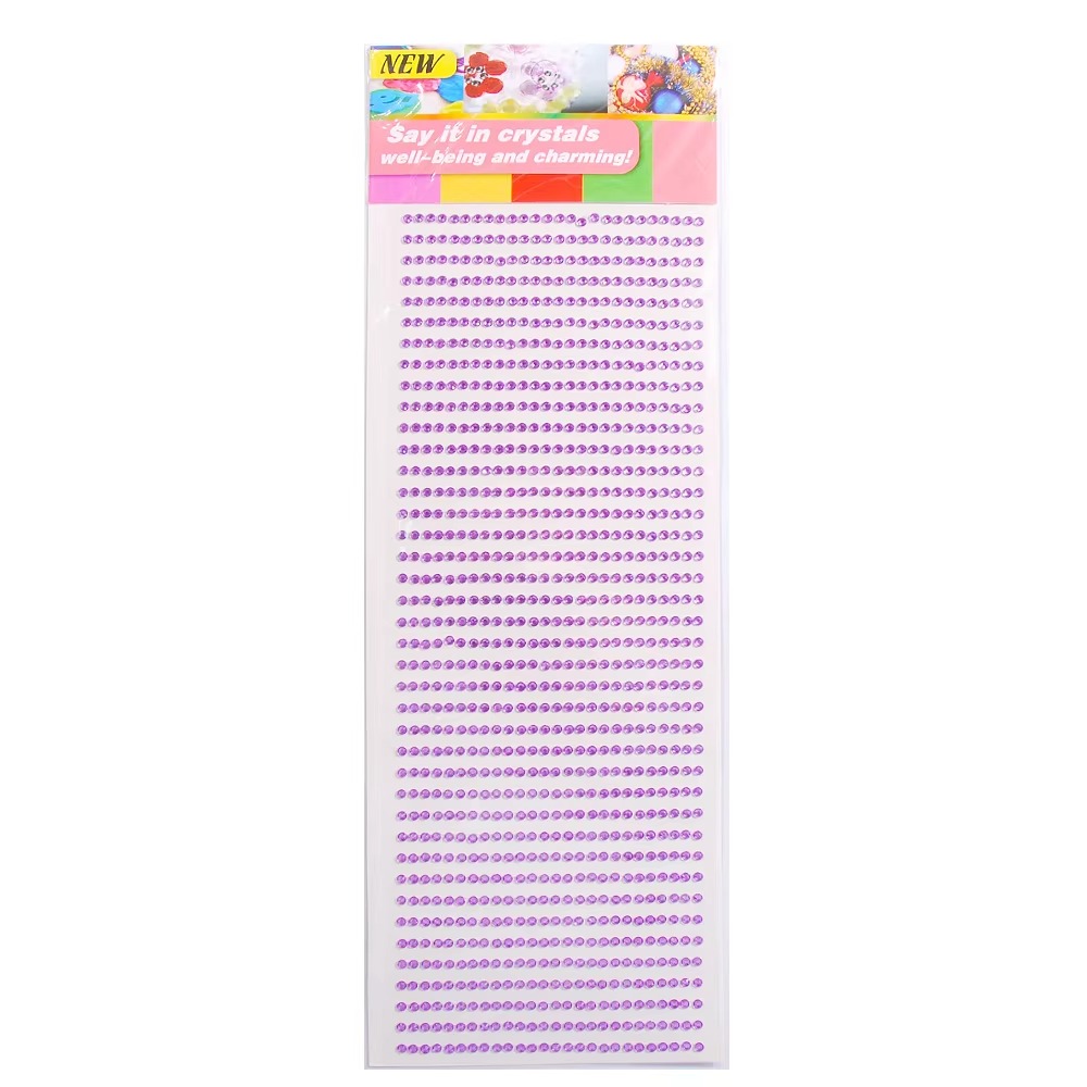 Bling Bling Custom Glue Tabletop Multicolor Acrylic Rhinestone Gem Sticker