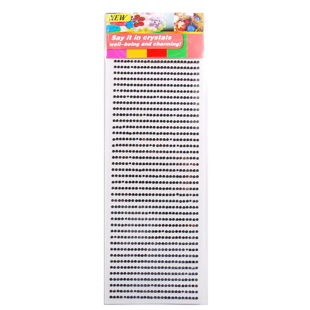 Custom Acrylic Round Multicolor Rhinestone Glitter Gem Stickers For Decorating Car
