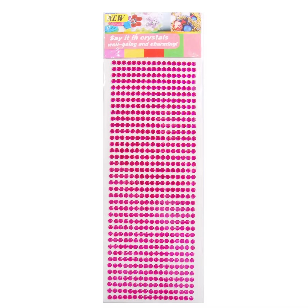 5MM Lovely Custom Logo Multicolor Bling Gem Crystal Rhinestones Sticker