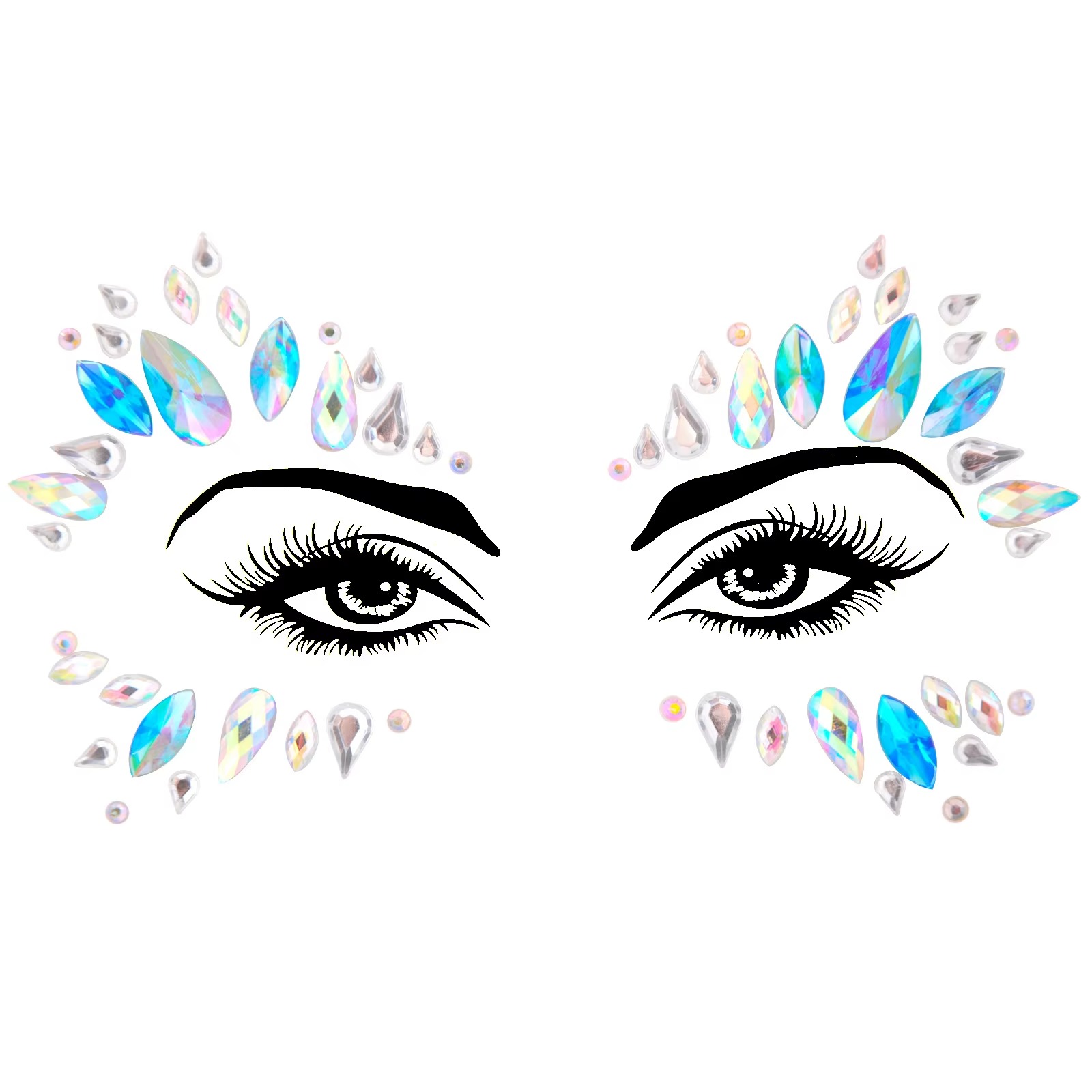 Self Adhesive Safe Art Color Party Rhinestone Makeup Temporary Tattoos Sticker for Eyes