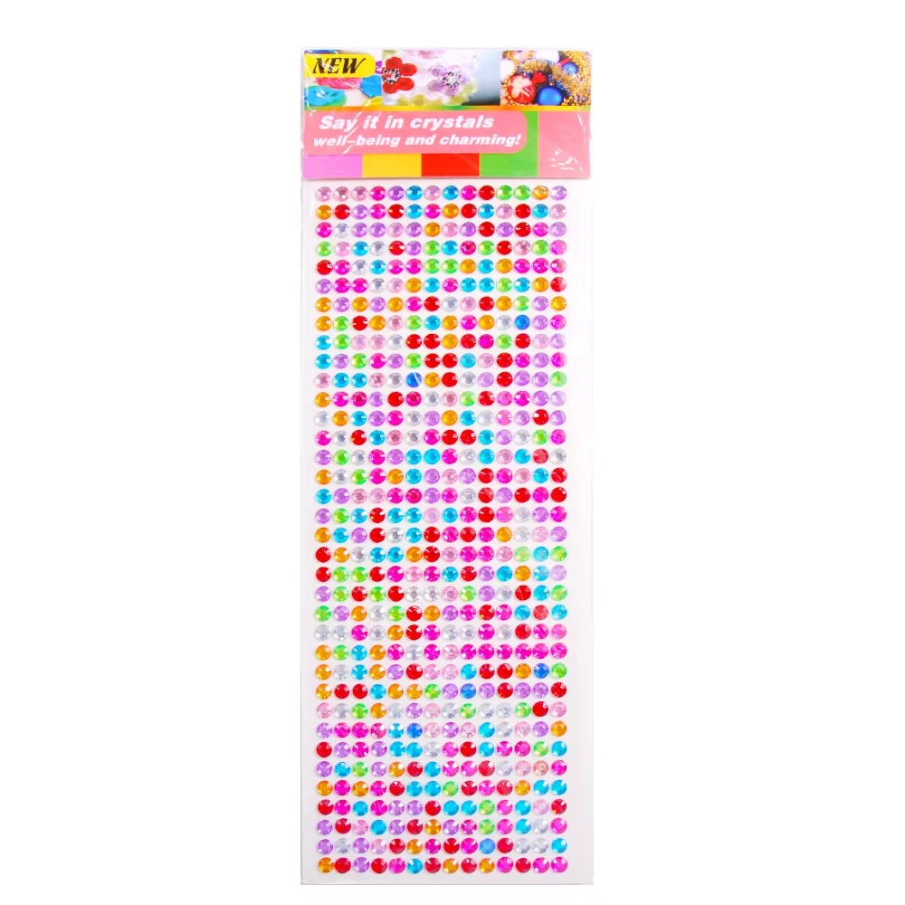 Shiny Superglue Safety Color Multi-Style Crystal Rhinestone Gem Stickers Sheets