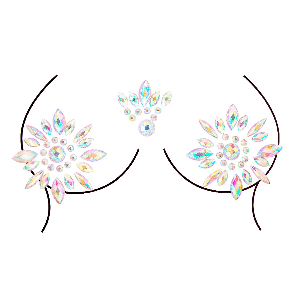 Safety Bling Full Rhinestone Round Sexy Rhinestone Nipple Cover Crystal Stickers