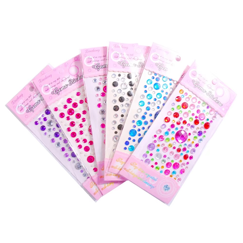 China Factory Bling Rhinestone Crystal Stickers Self Wholesale Rhinestone Stickers