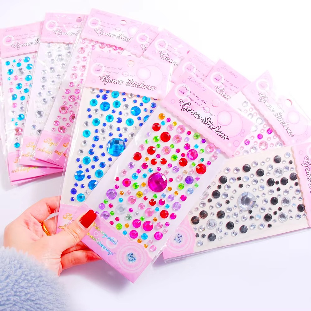 China Factory Mirror Glittering Face 3D Rhinestone Gem Stickers