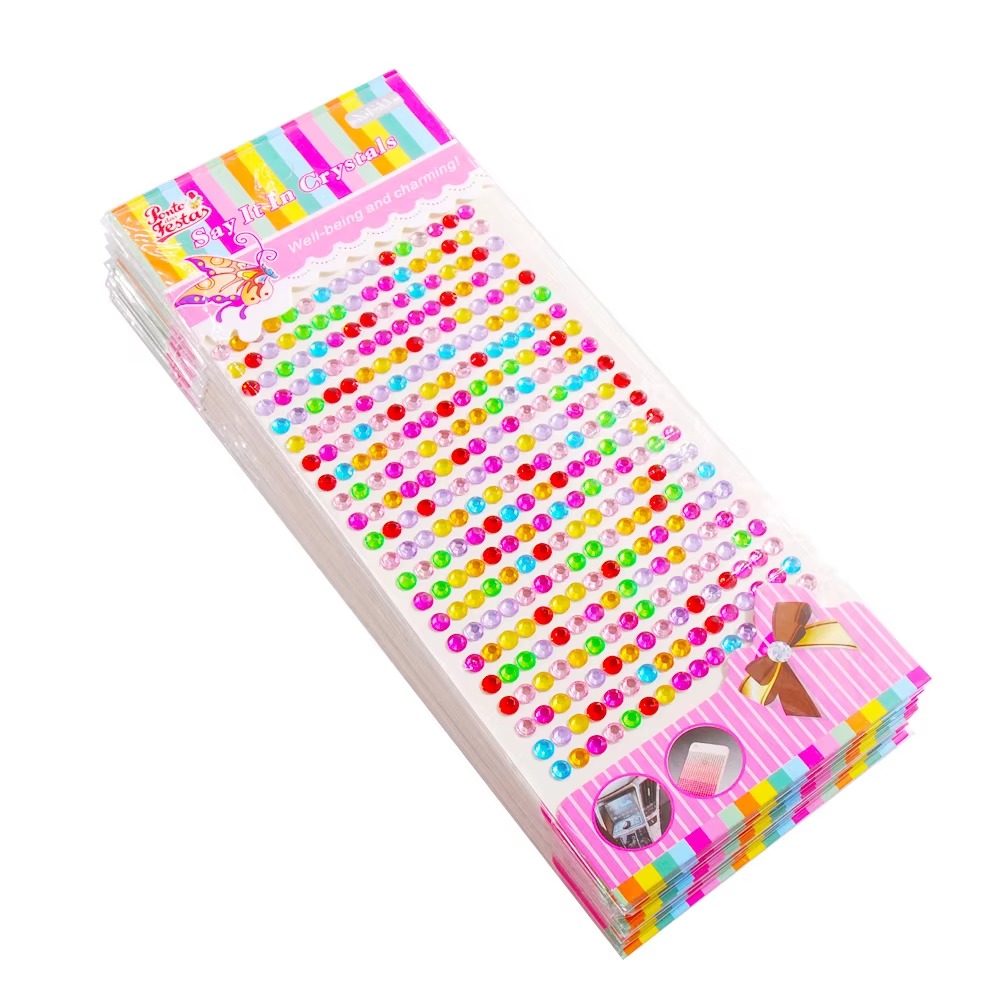 China Factory Bling Large Eye Adhesive Rhinestone Crystal Sticker