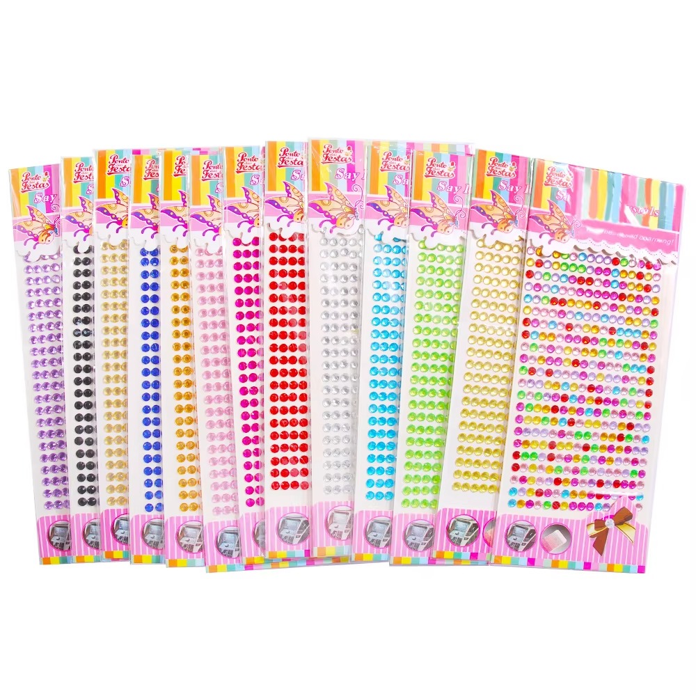 High Quality Bling Crystal Decorte Makeup Kids Rhinestone Sticker Sheet